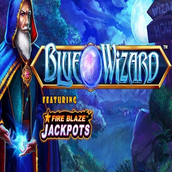 Blue Wizard Fire Blaze Jackpots by Rarestone Gaming, showcased at icemodchip.com – game logo